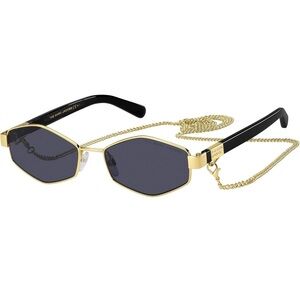 Marc Jacobs Hexagonal Black and Gold Sunglasses